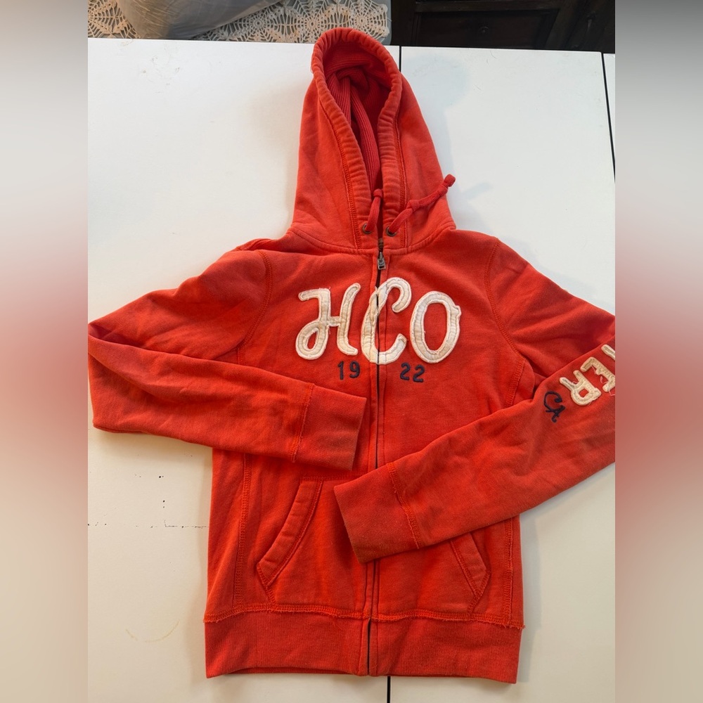 Hollister Vibrant orange hoodie size small y2k classic